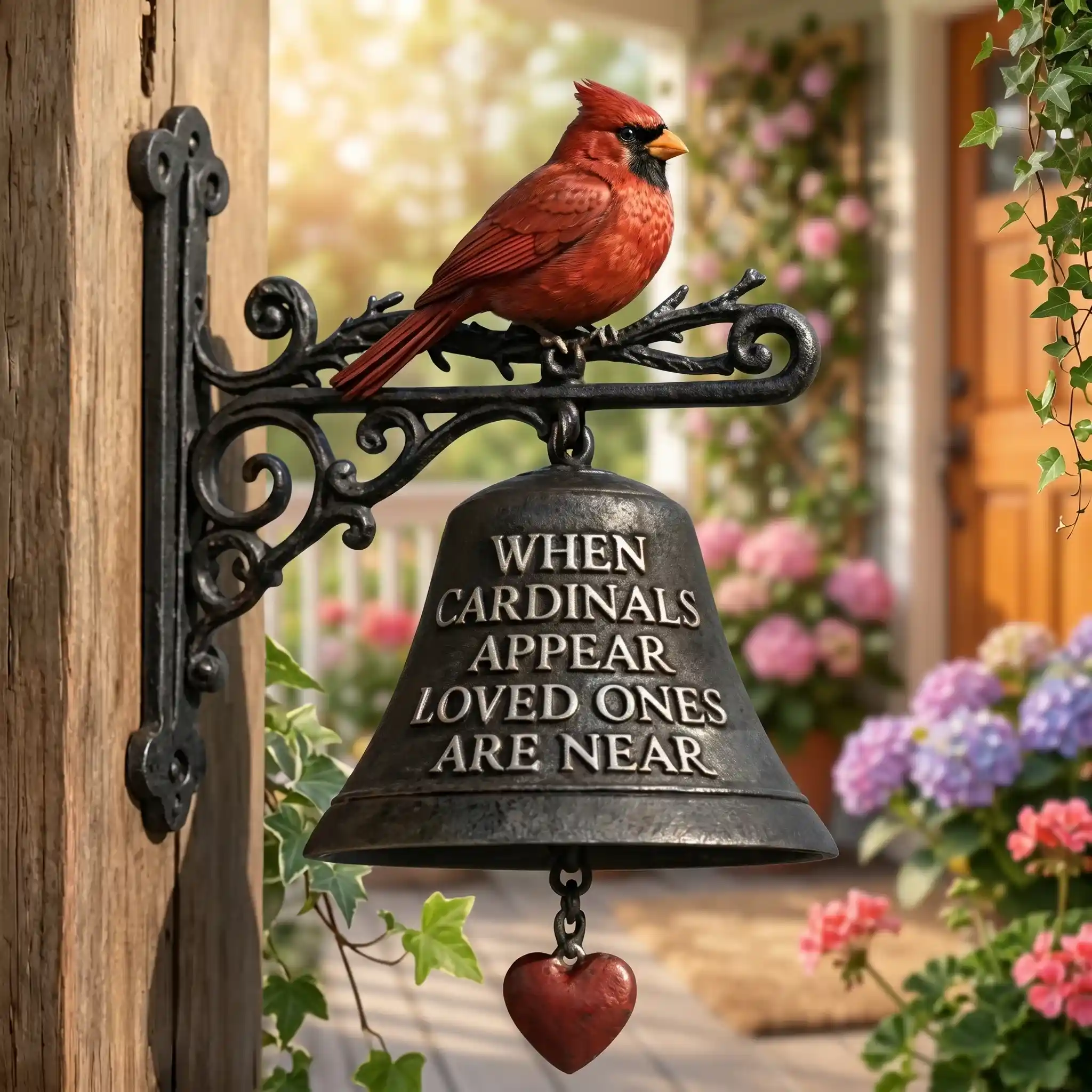 Red Cardinal Memorial Doorbell When Cardinals Appear Loved Ones Are Near Porch Garden Decor Gift